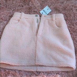 Forever 21 Faux Shearling Pink Mini Skirt